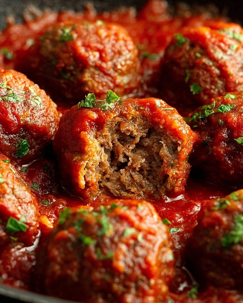 Ground Beef Meatballs in Rich Tomato Sauce Recipe - Recipe Image