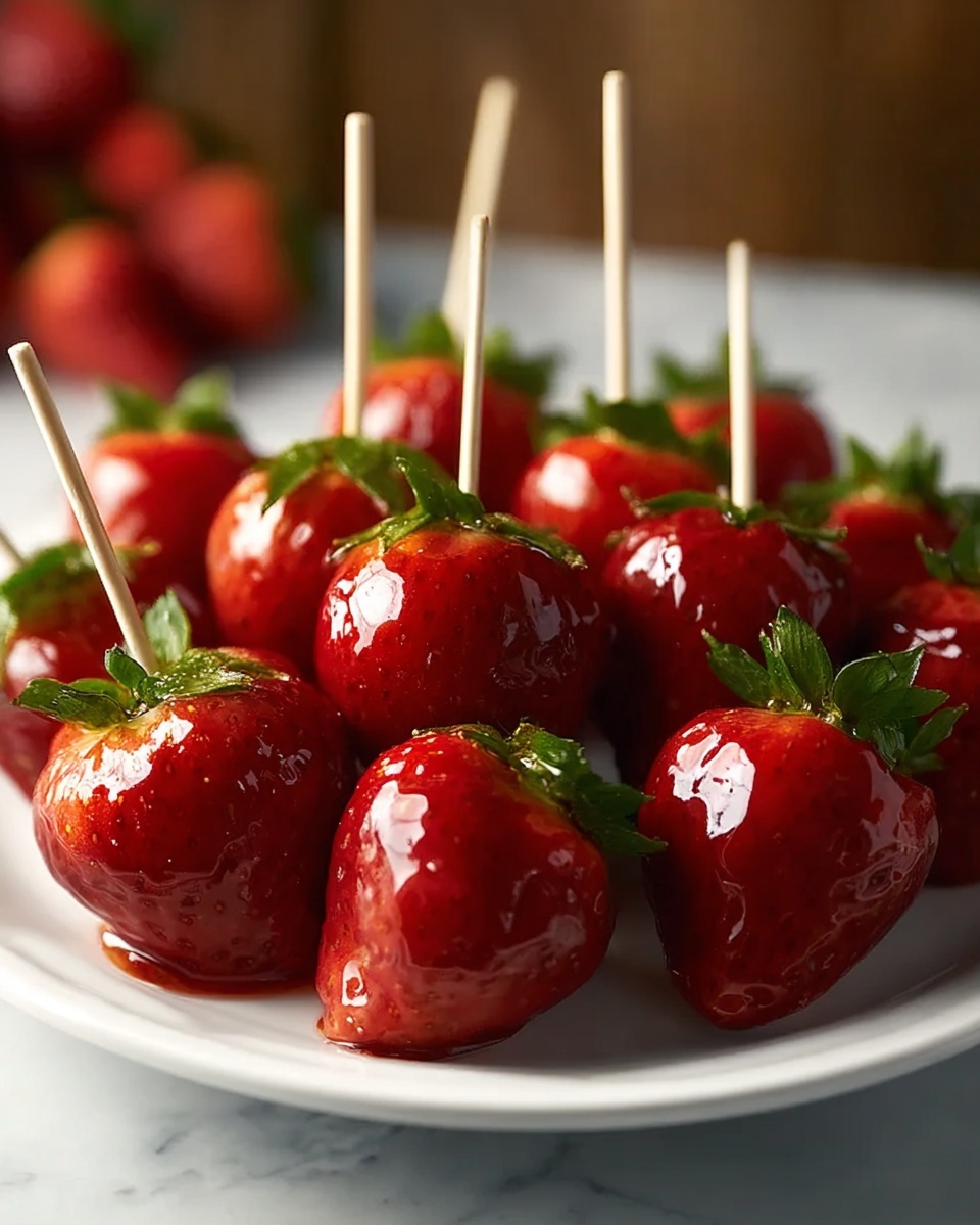 Candy Fruit Skewers: Crunchy, Sweet Strawberry Delight Recipe - Recipe Image