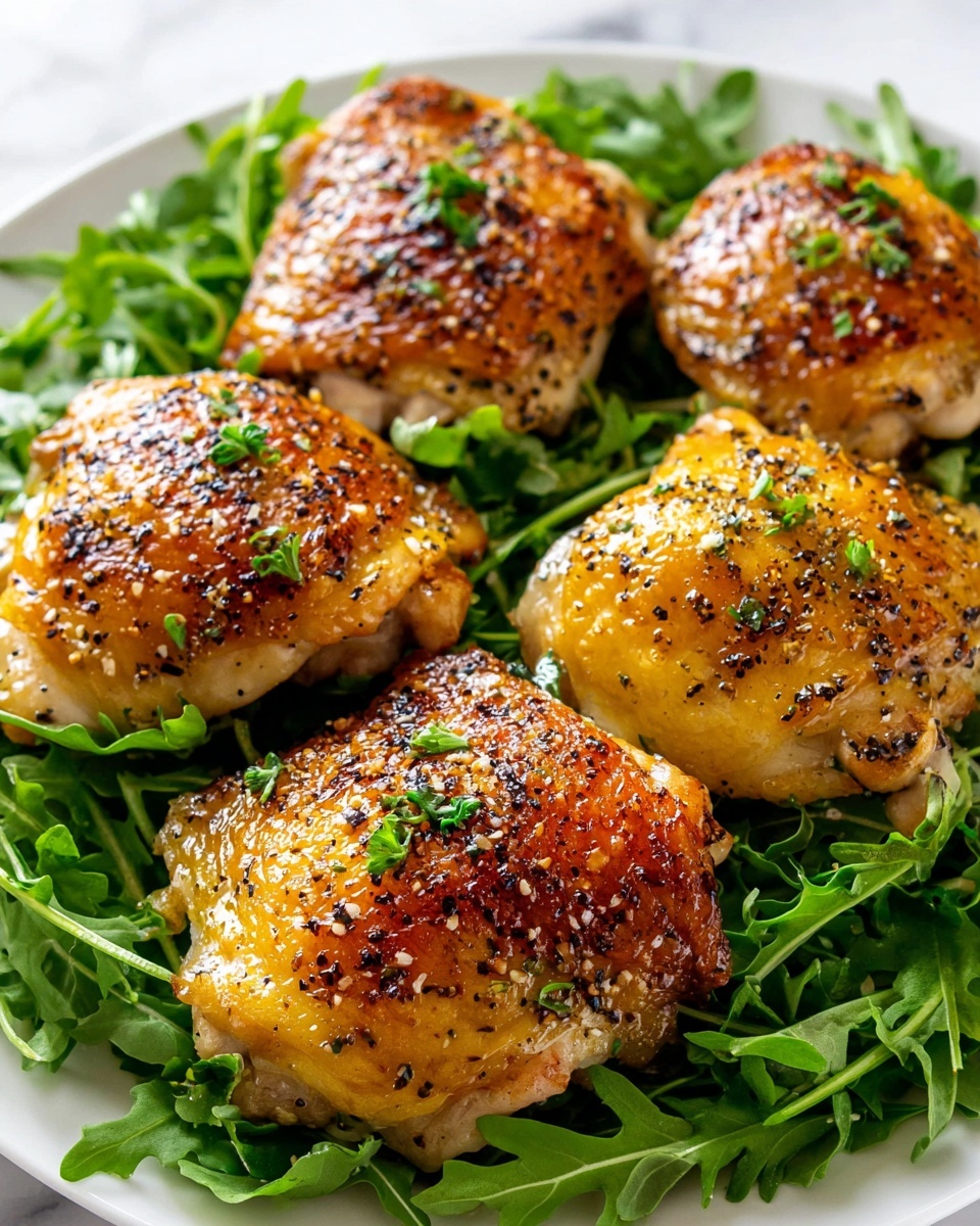 Oven Baked Chicken Thighs with Honey Mustard Glaze Recipe - Recipe Image