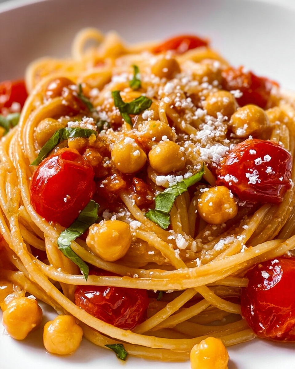 Slow Roasted Chickpea and Tomato Pasta Recipe - Recipe Image