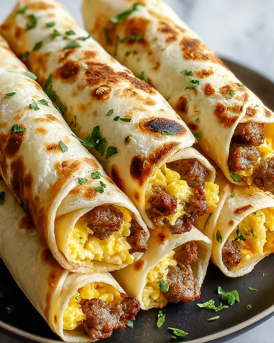 Egg and Sausage Breakfast Taquitos Recipe - Recipe Image