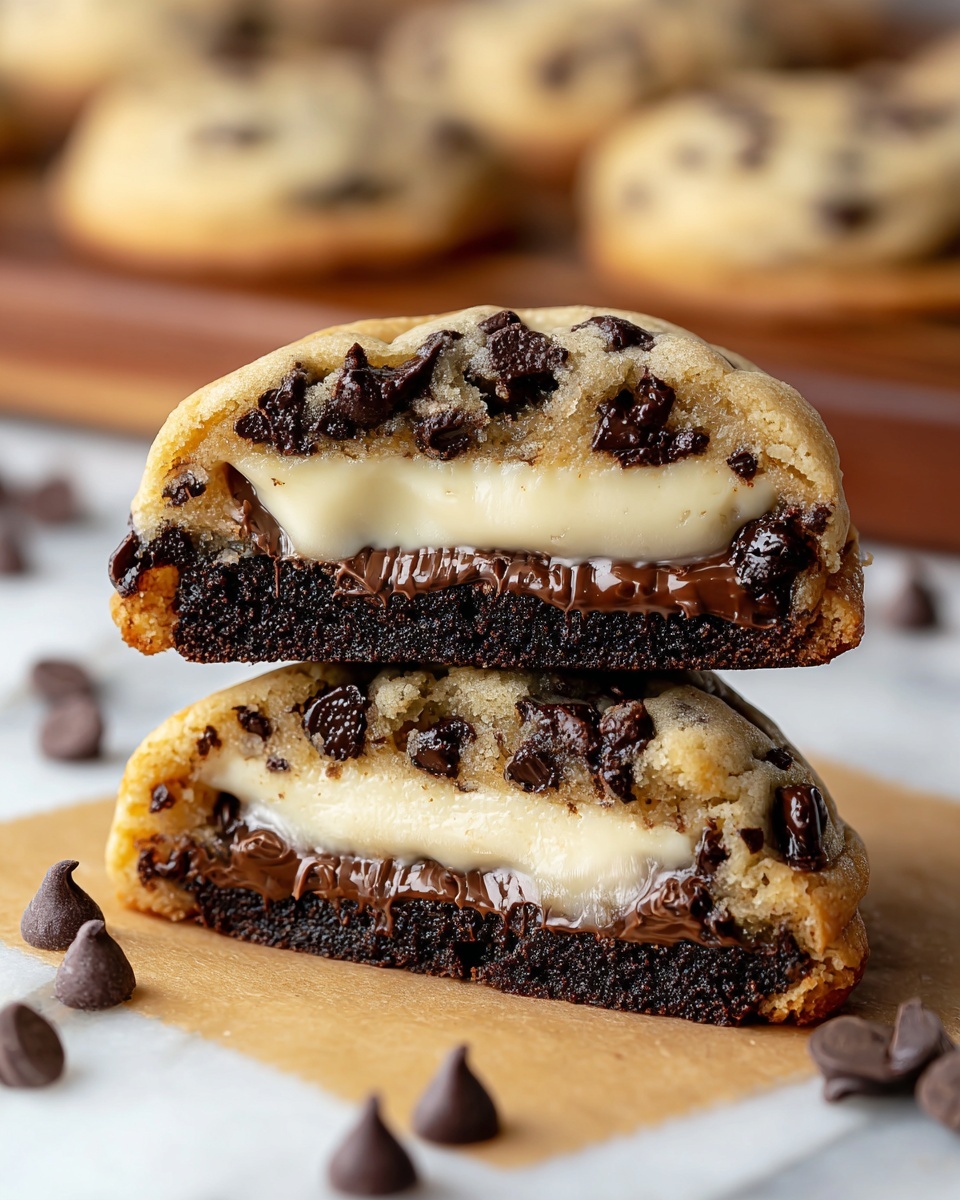 Cheesecake Stuffed Chocolate Chip Cookies Recipe - Recipe Image