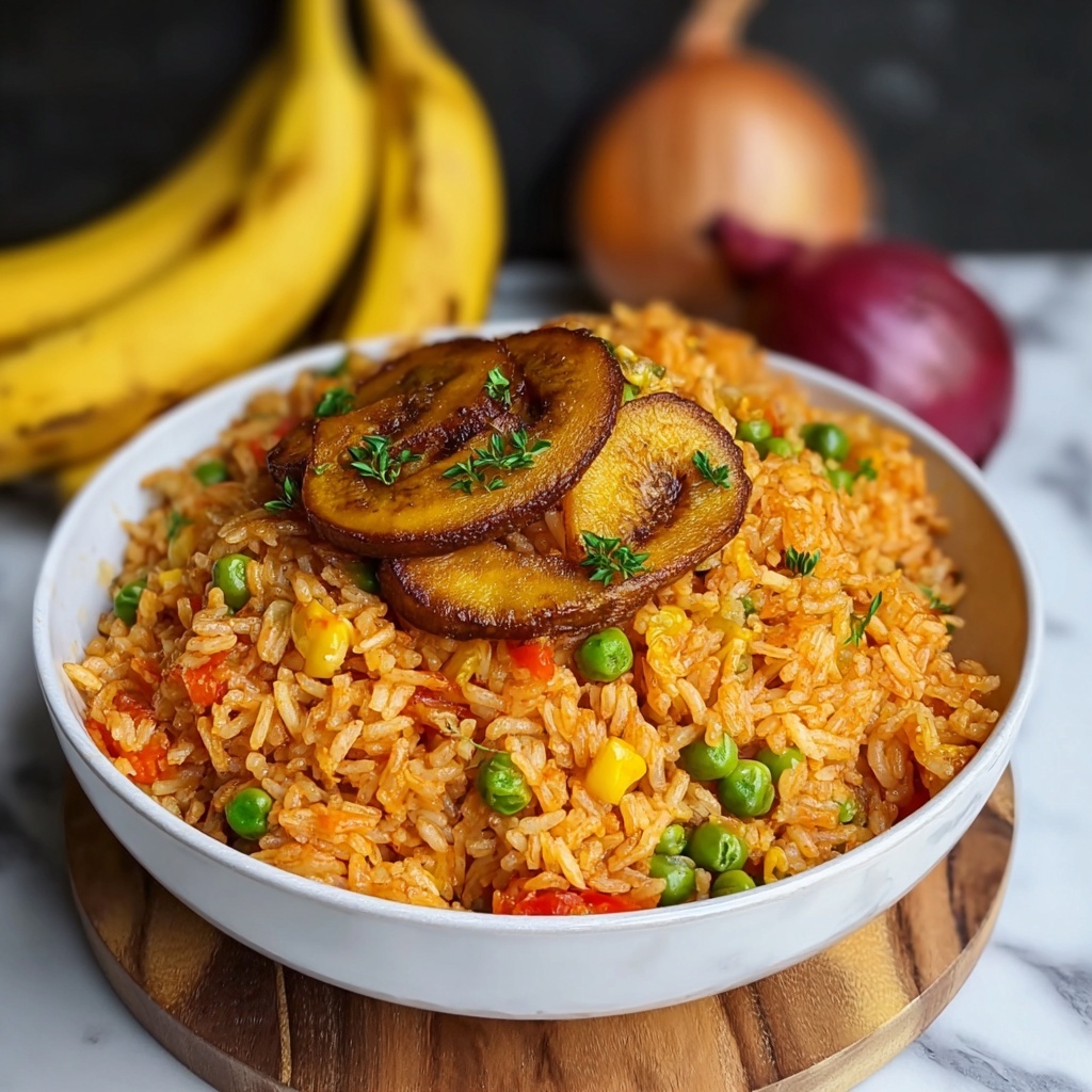 Nigerian Jollof Rice with Plantains Recipe - Recipe Image