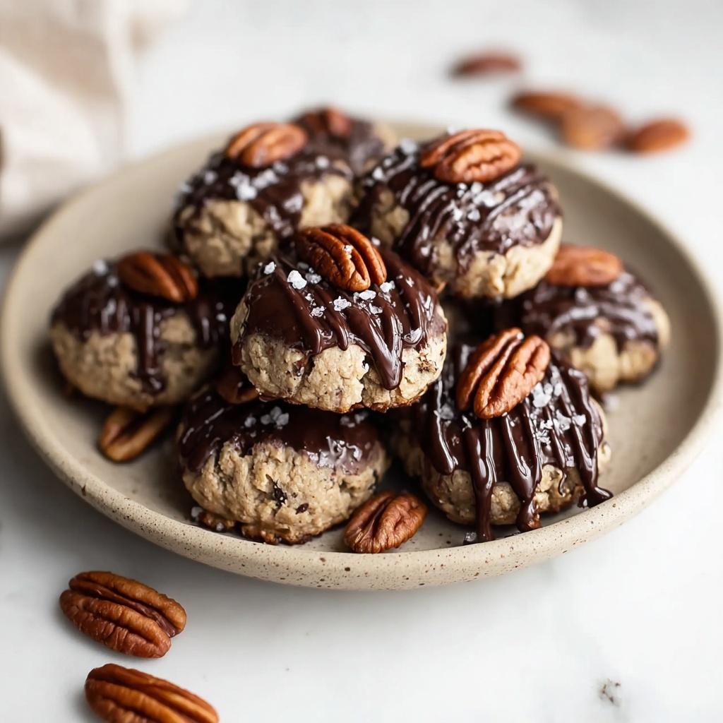 Low-Carb Pecan Softies with Sea Salt and Dark Chocolate Recipe - Recipe Image