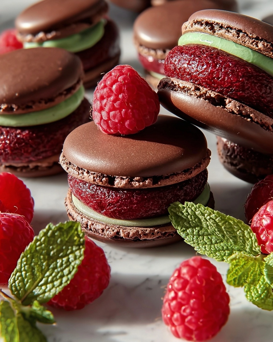 Dark Chocolate Raspberry Macarons: A Decadent Treat for Every Occasion Recipe - Recipe Image