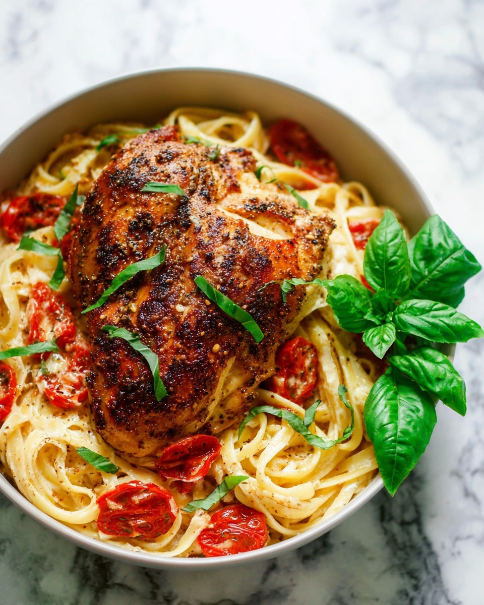 Garlic Basil Chicken with Tomato Butter Sauce Recipe - Recipe Image