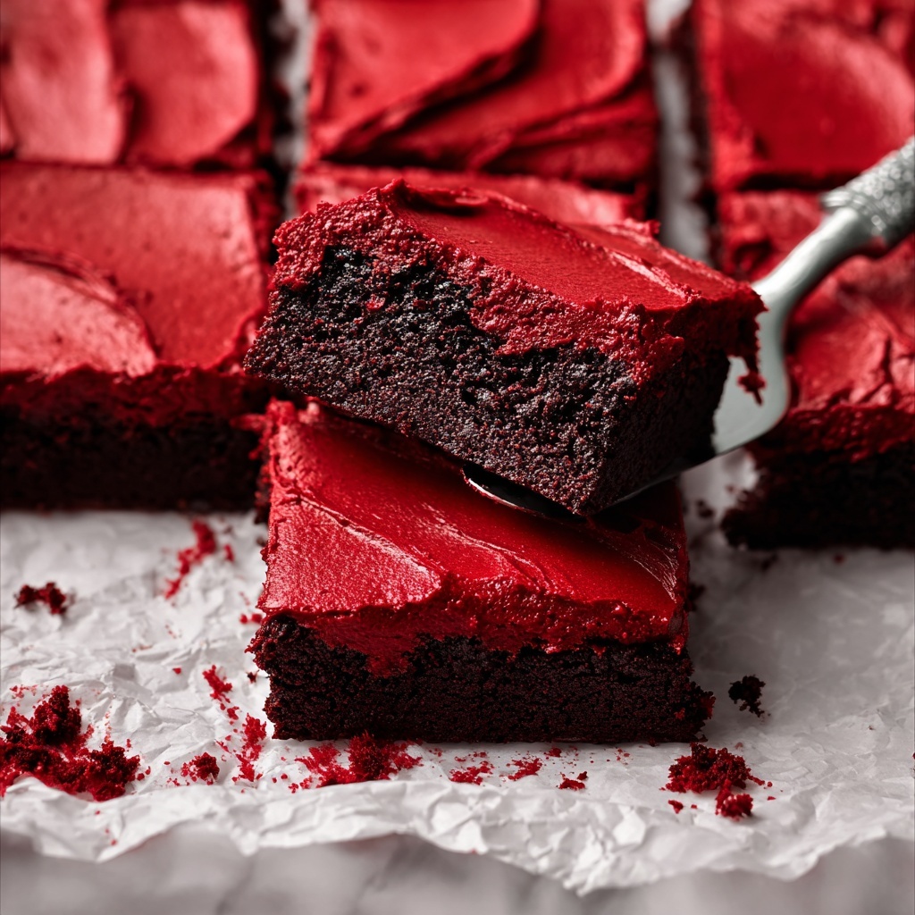 Red Velvet Brownies with Cream Cheese Swirl Recipe - Recipe Image