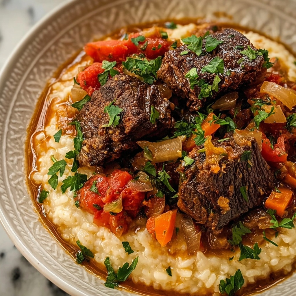 Italian-Inspired Pot Roast with Creamy Parmesan Risotto Recipe - Recipe Image