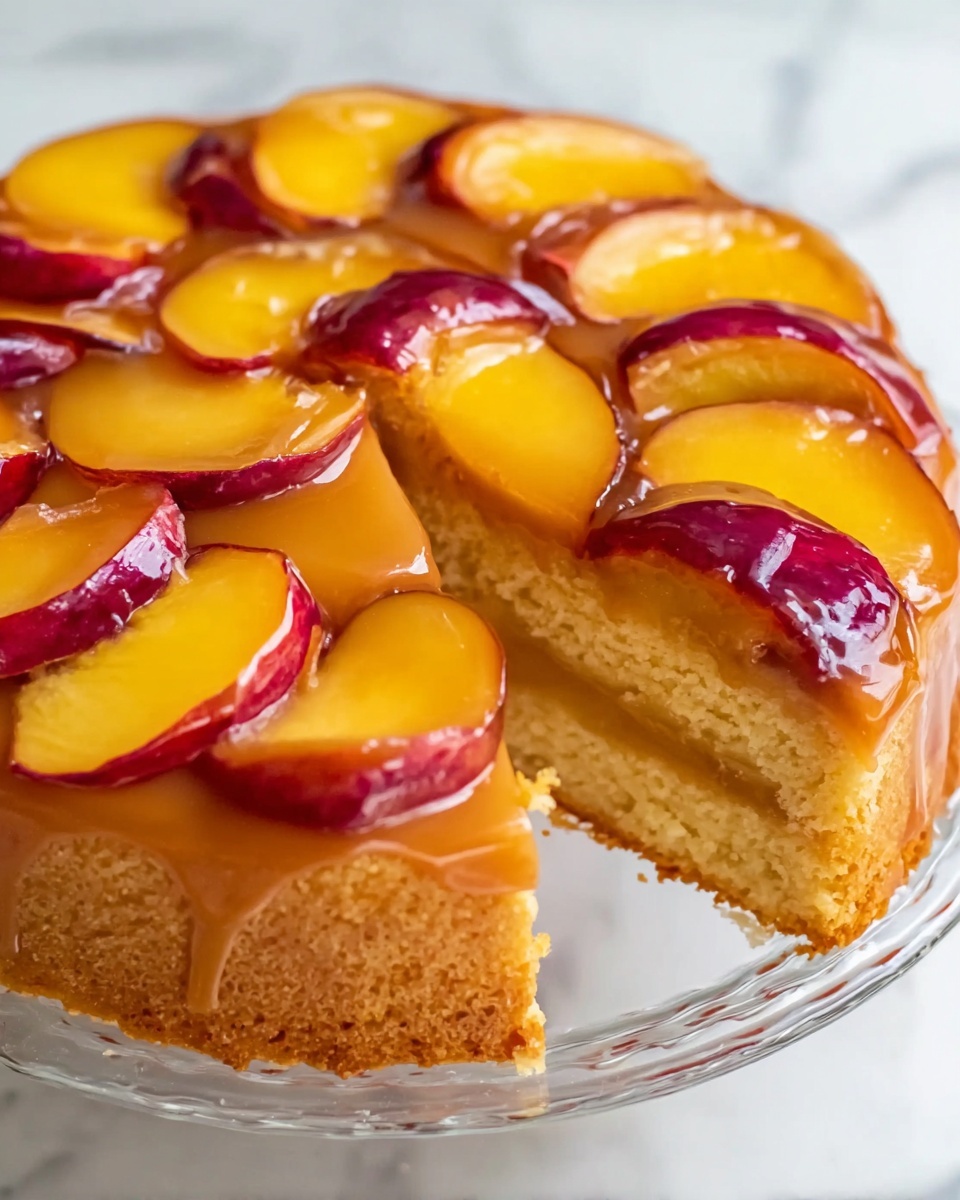 Peach Plum Upside Down Cake Recipe - Recipe Image