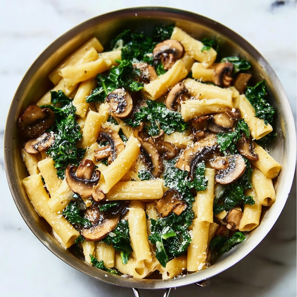 Creamy Spinach and Mushroom Pasta Recipe - Recipe Image
