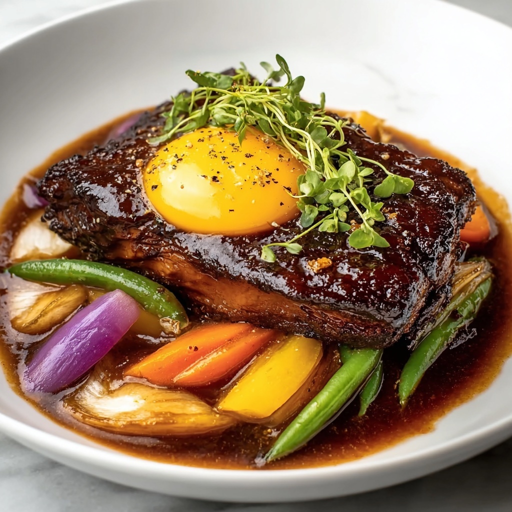 Butter-Braised Short Ribs with Egg Yolk Garnish Recipe - Recipe Image