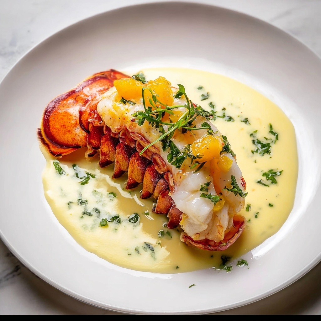 Butter-Poached Lobster Tail with Egg Emulsion Recipe - Recipe Image