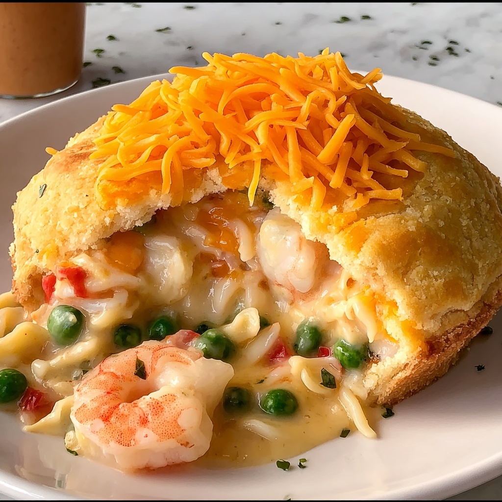Cheddar Bay Biscuit Seafood Pot Pie: 7 Comforting Layers Recipe - Recipe Image