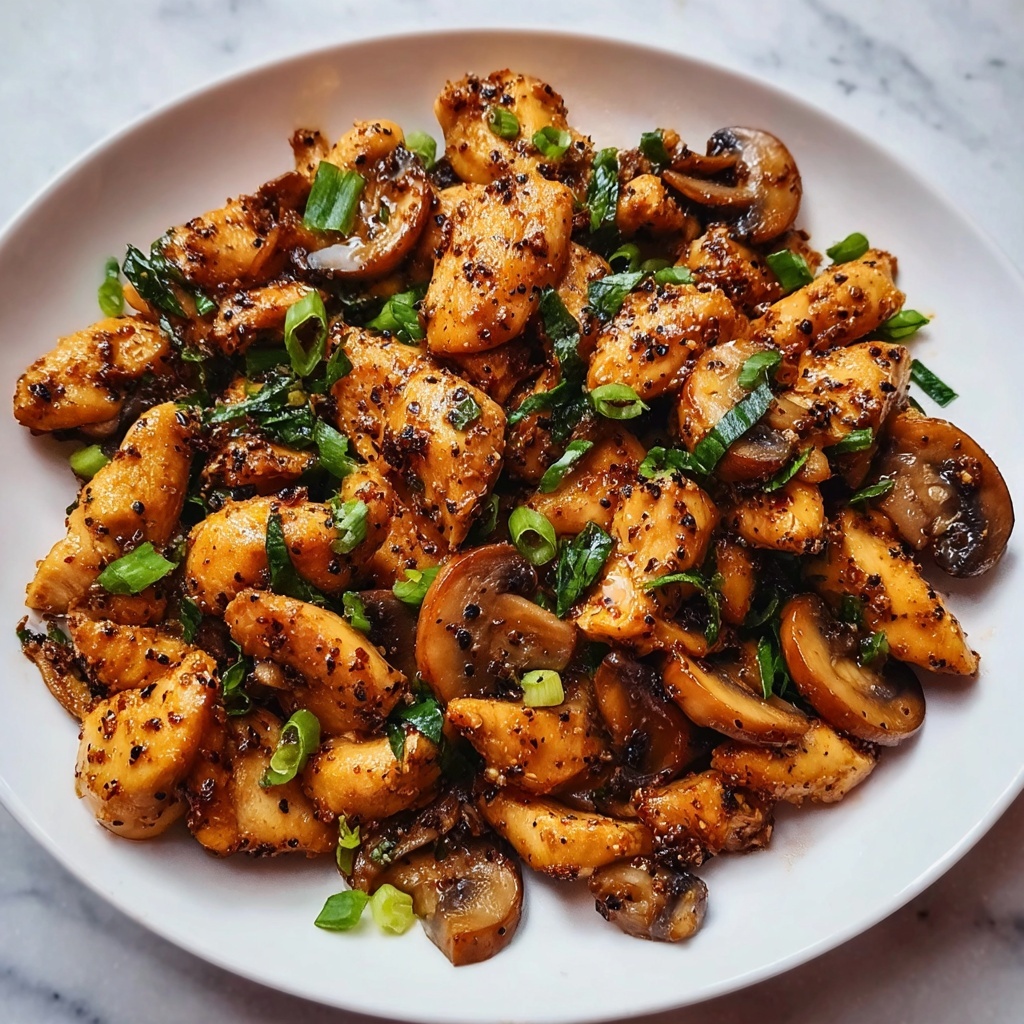 Black Pepper Chicken with Mushrooms Recipe: A Comforting Delight Recipe - Recipe Image