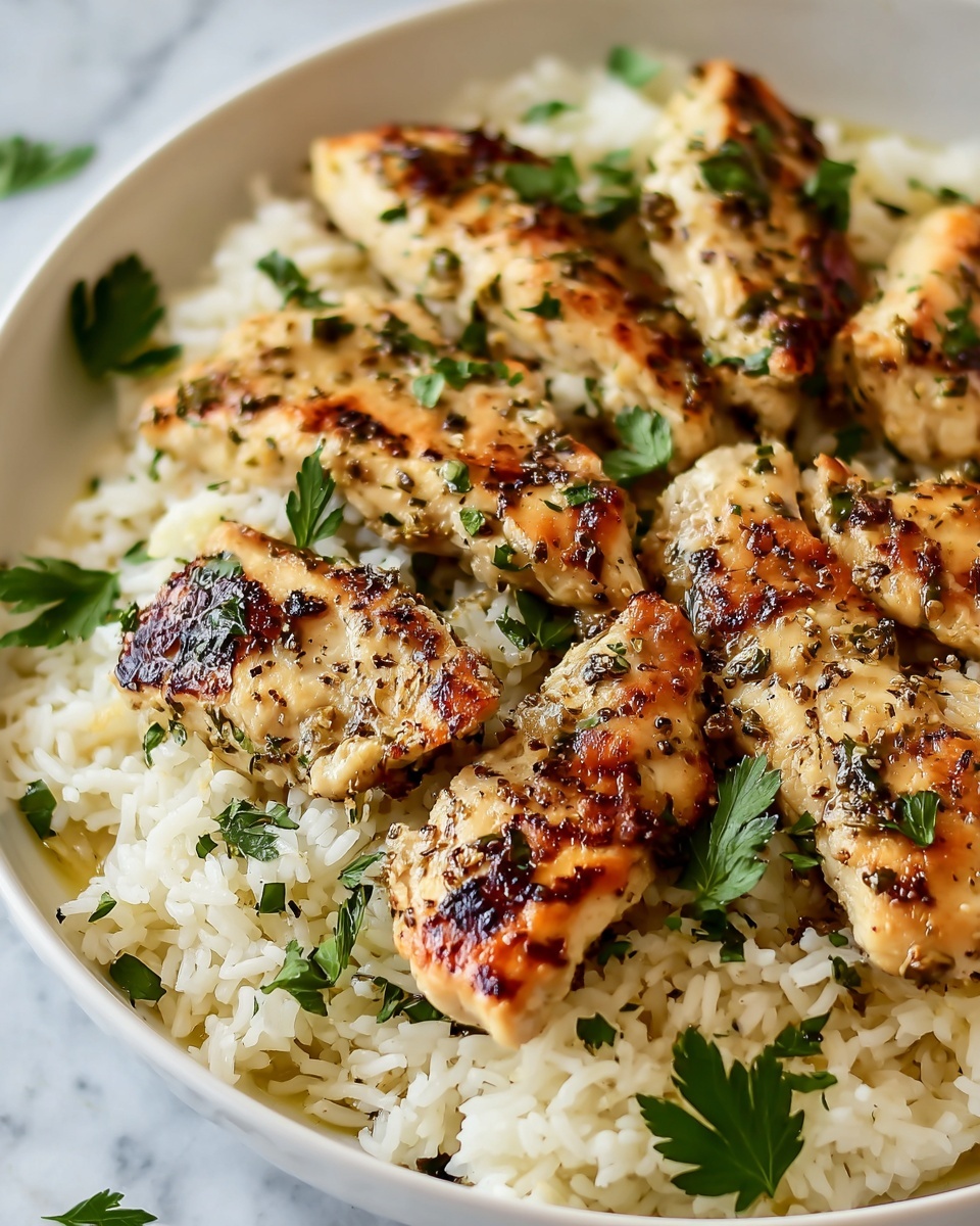 Chicken Scampi with Garlic Parmesan Rice Recipe - Recipe Image