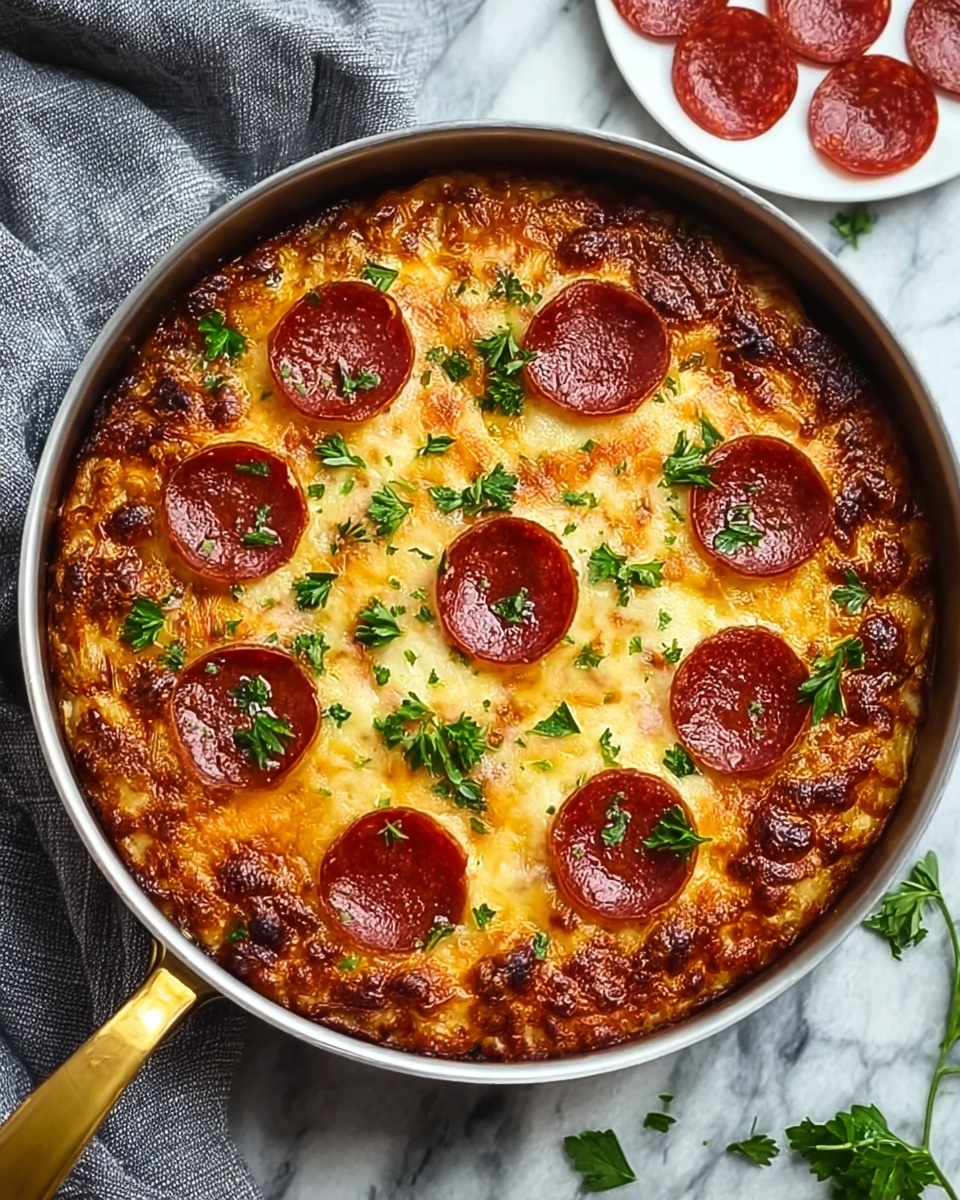 Crustless Keto Pizza Bake Recipe - Recipe Image