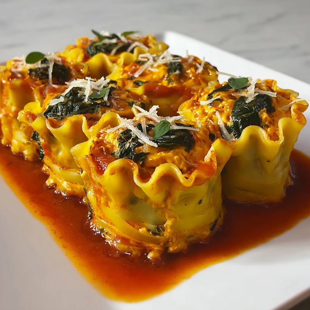 Pumpkin Spinach Lasagna Roll-Ups Recipe - Recipe Image