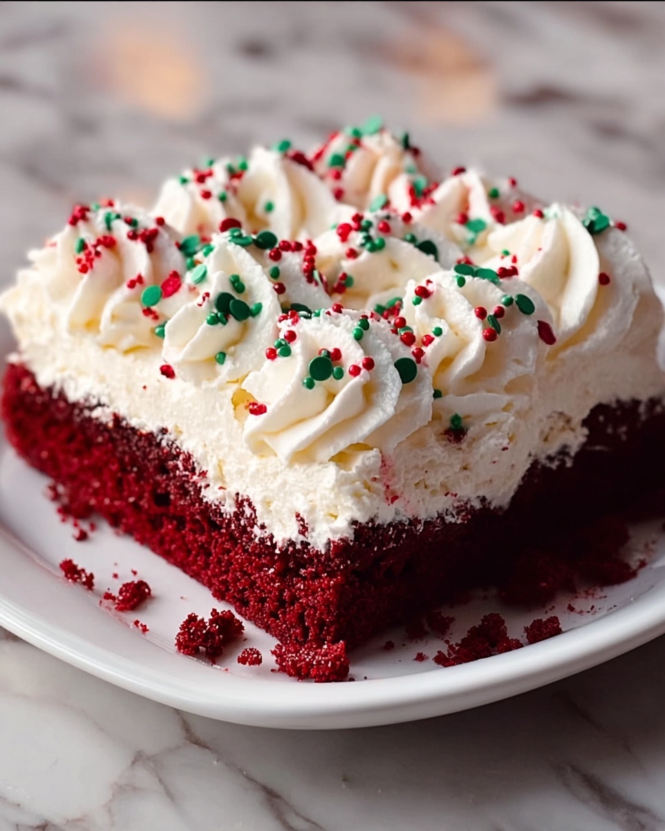 Christmas Red Velvet Poke Cake Recipe - Recipe Image