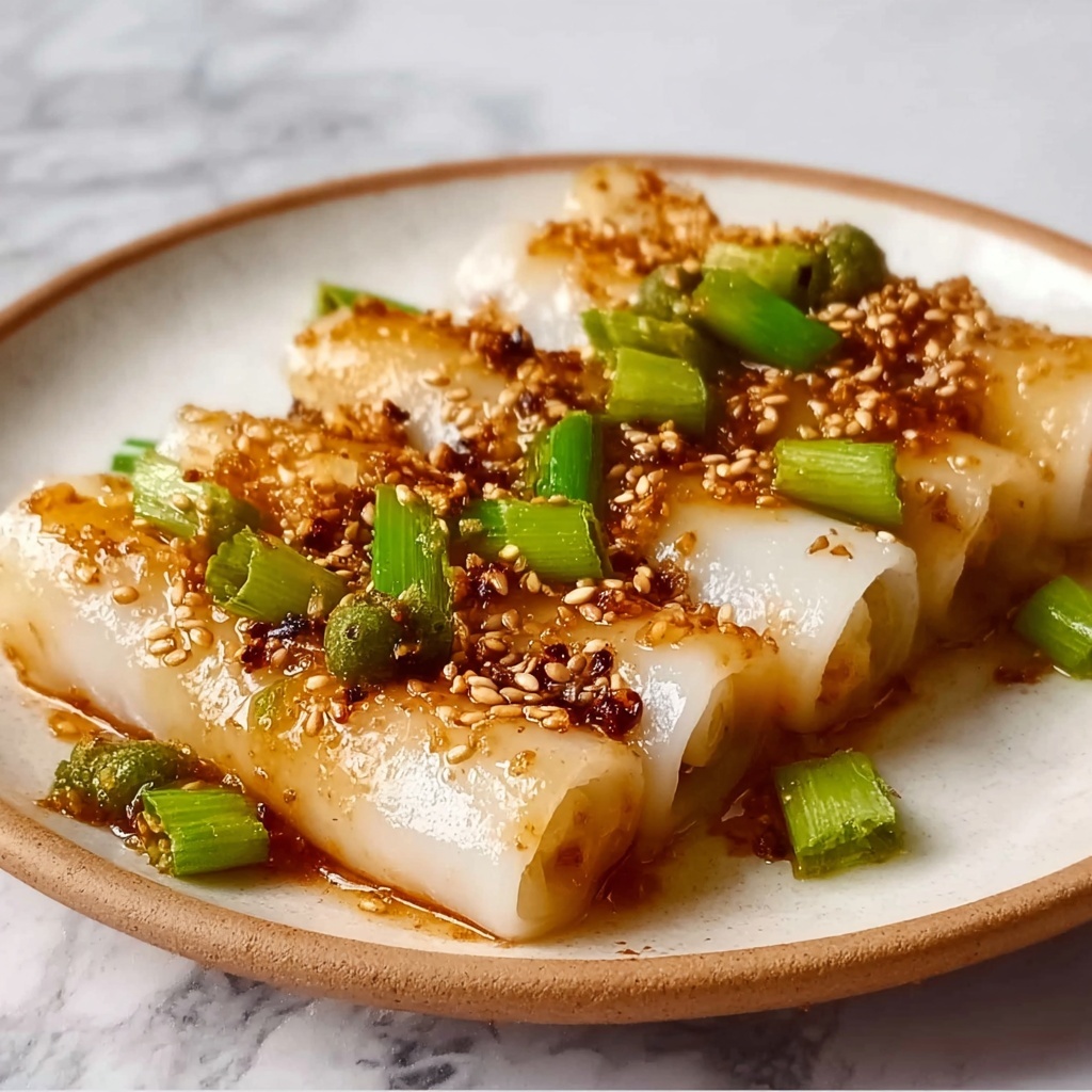 Easy Homemade Cheung Fun Rice Noodle Rolls Recipe - Recipe Image