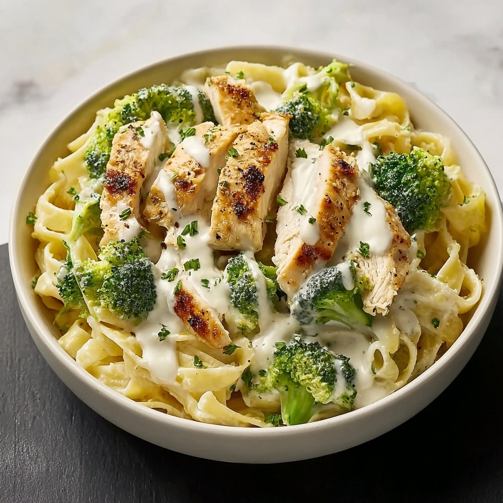Creamy Chicken & Broccoli Fettuccine Alfredo Recipe - Recipe Image