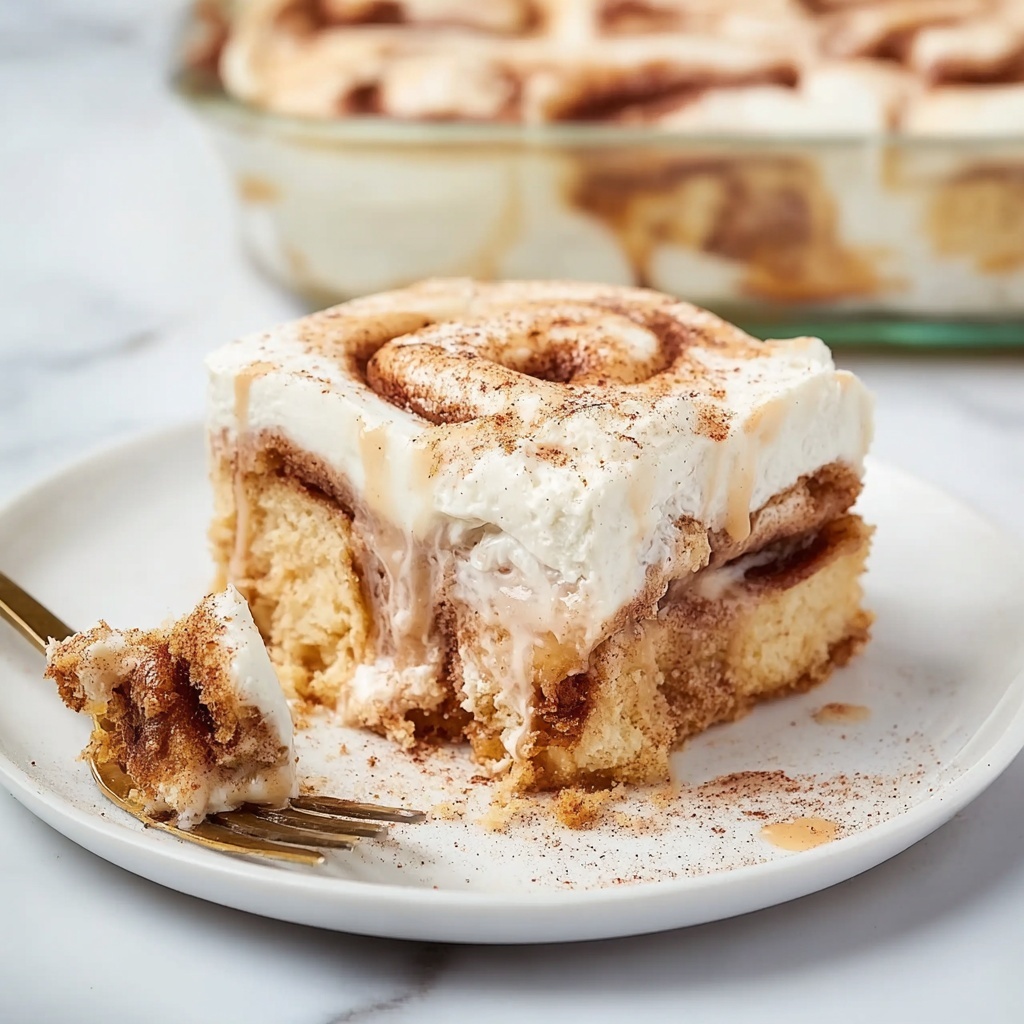 Cinnamon Roll Poke Cake Recipe - Recipe Image