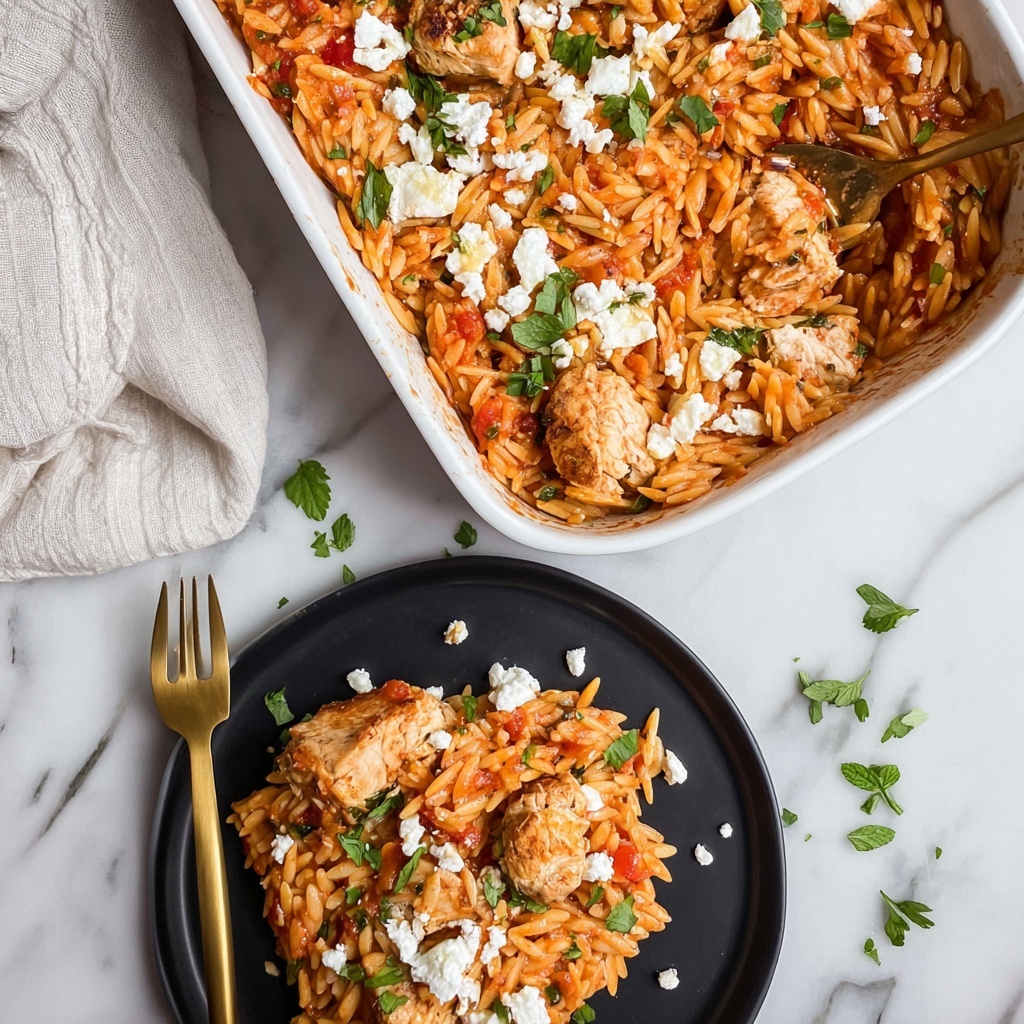 Greek Chicken Orzo Bake Recipe - Recipe Image