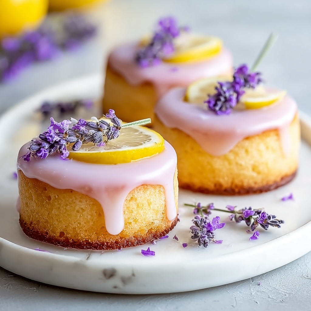 Mini Lemon Cakes with Lavender Glaze Recipe - Recipe Image