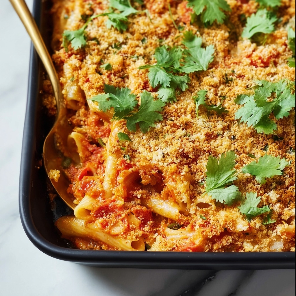 Cheesy Mostaccioli Casserole with Italian Sausage and Panko Breadcrumb Topping Recipe - Recipe Image