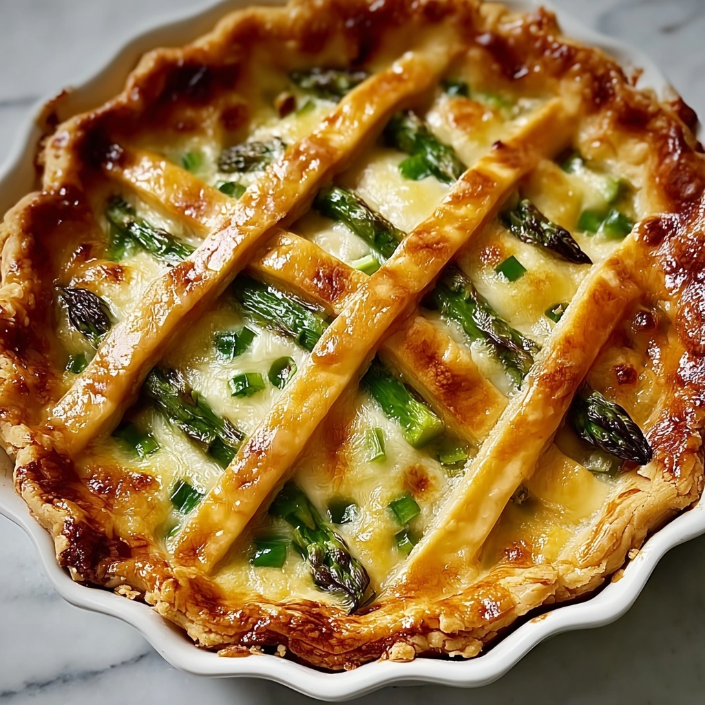 Asparagus Pie with Swiss and Parmesan Cheese Recipe - Recipe Image
