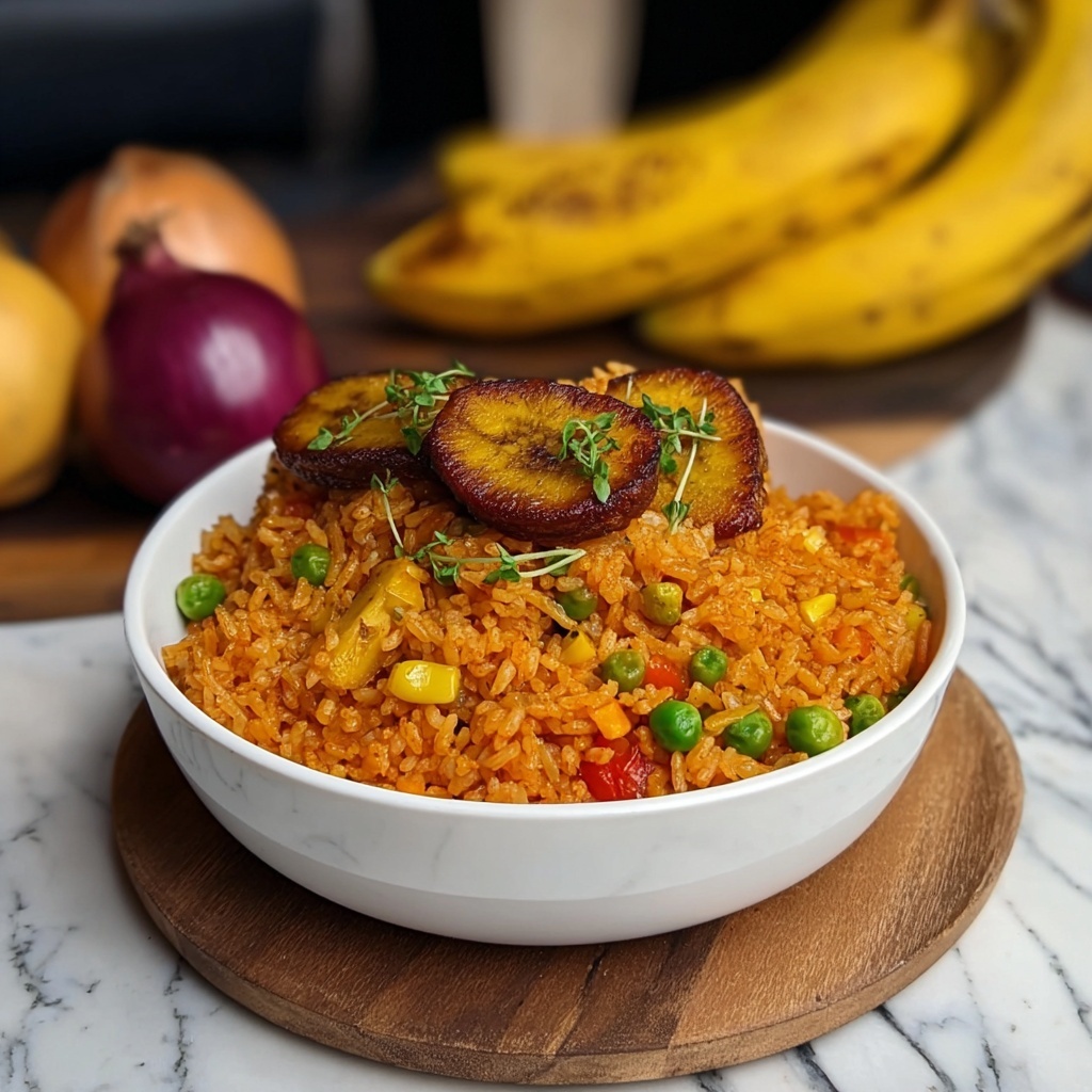 Nigerian Jollof Rice with Plantains Recipe - Recipe Image