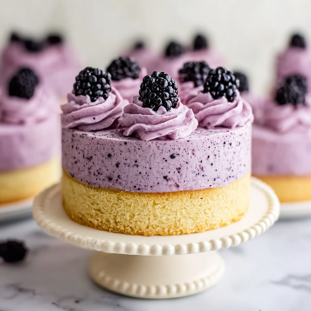 Keto Lemon Poppy Seed Cake with Blackberry Buttercream Recipe - Recipe Image