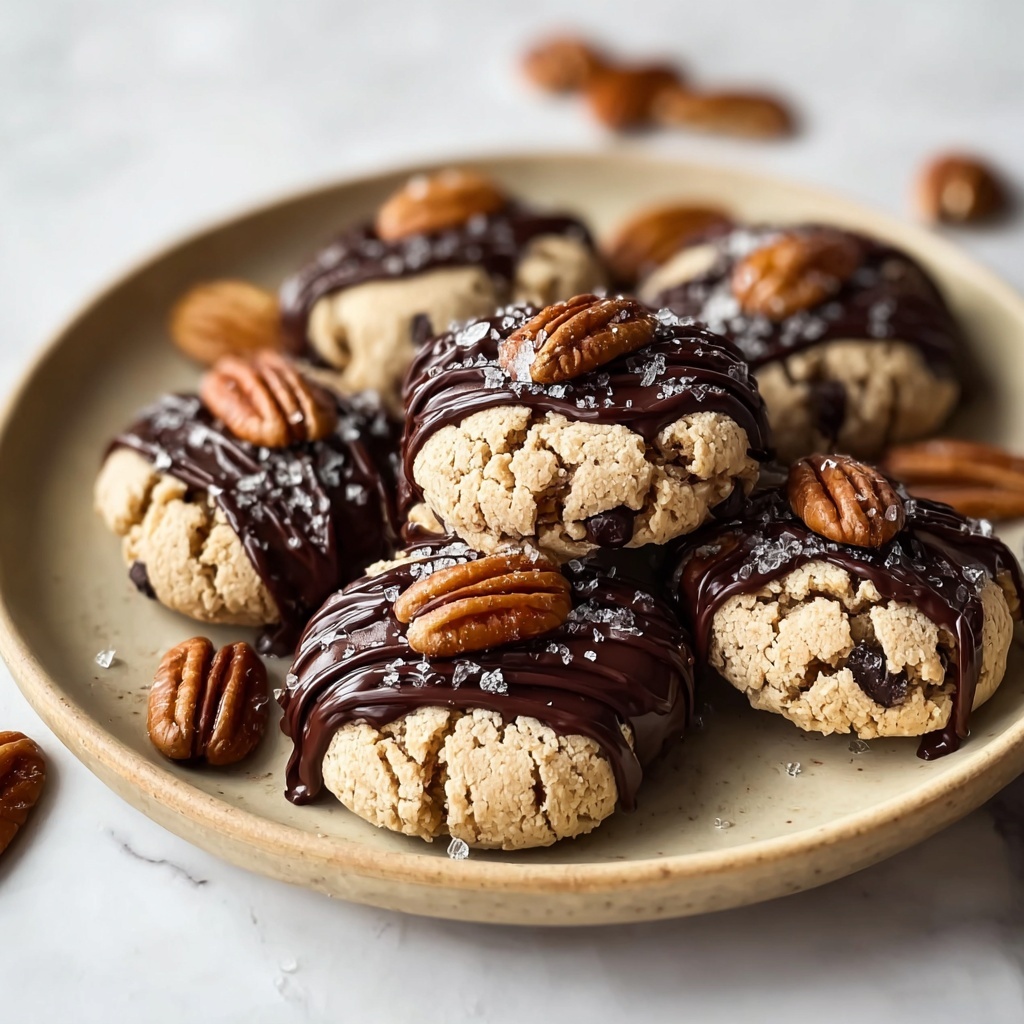 Low-Carb Pecan Softies with Sea Salt and Dark Chocolate Recipe - Recipe Image