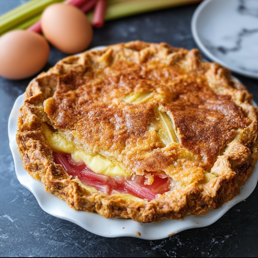 Rhubarb Custard Pie Recipe - Recipe Image