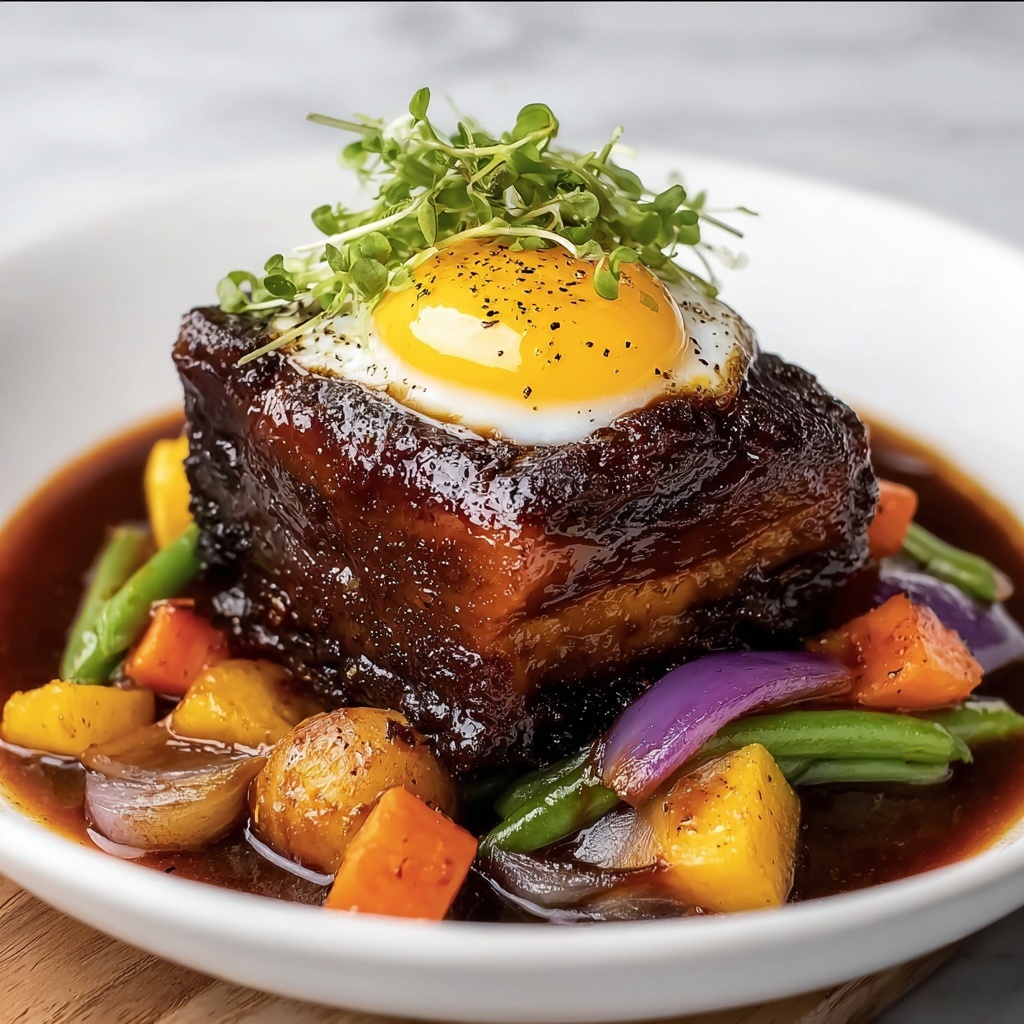 Butter-Braised Short Ribs with Egg Yolk Garnish Recipe - Recipe Image