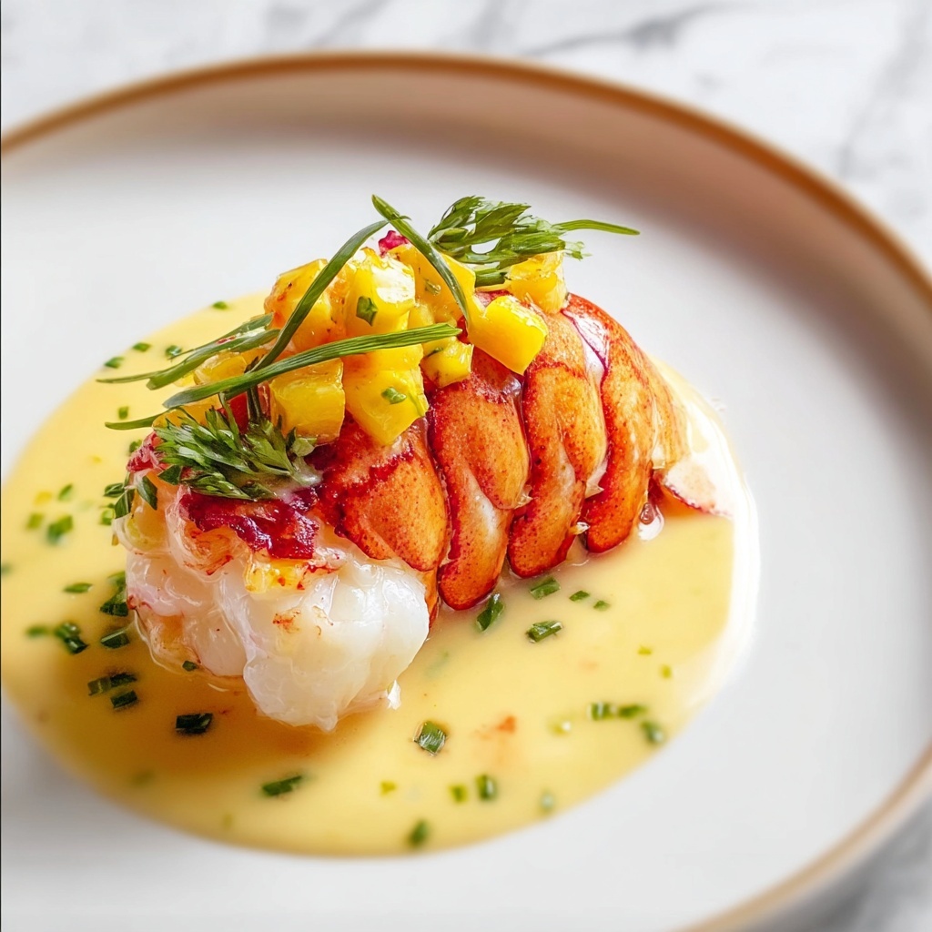 Butter-Poached Lobster Tail with Egg Emulsion Recipe - Recipe Image
