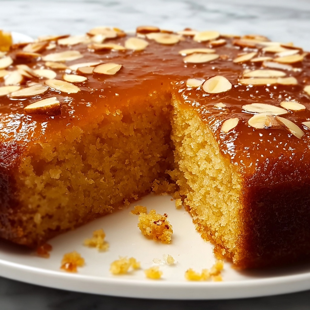 Moist Almond & Orange Semolina Cake Soaked in Citrus Syrup Recipe - Recipe Image