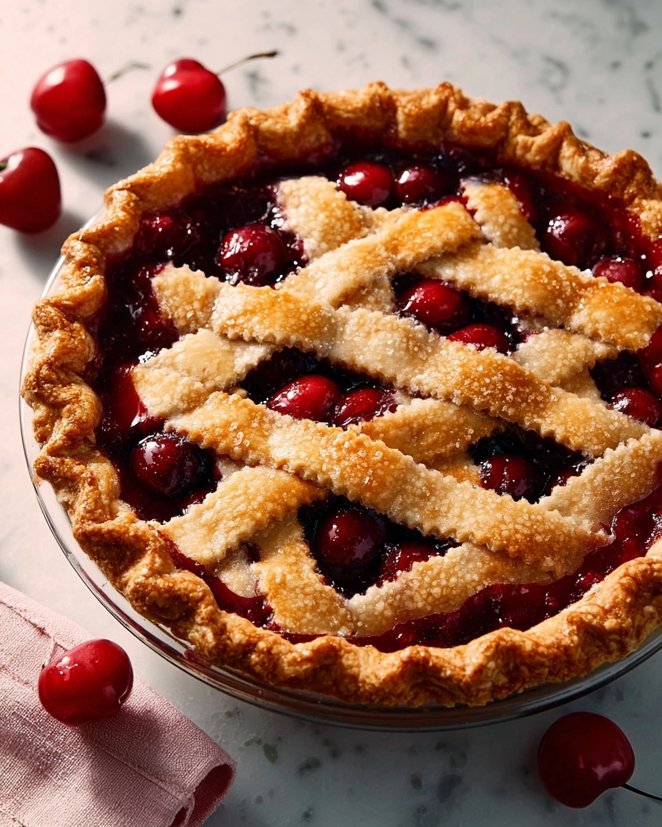 Cherry Pie with a Flaky Crust and Sweet Cherry Filling Recipe - Recipe Image