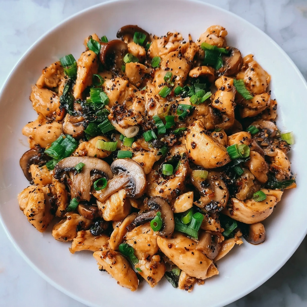Black Pepper Chicken with Mushrooms Recipe: A Comforting Delight Recipe - Recipe Image