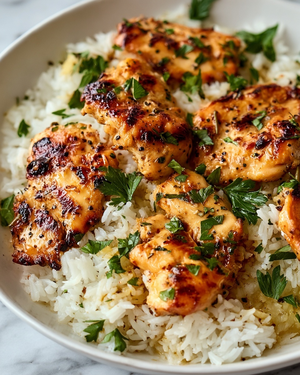 Chicken Scampi with Garlic Parmesan Rice Recipe - Recipe Image