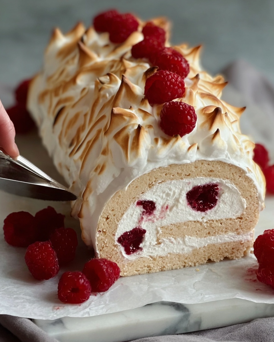 Raspberry Meringue Roulade Recipe - Recipe Image