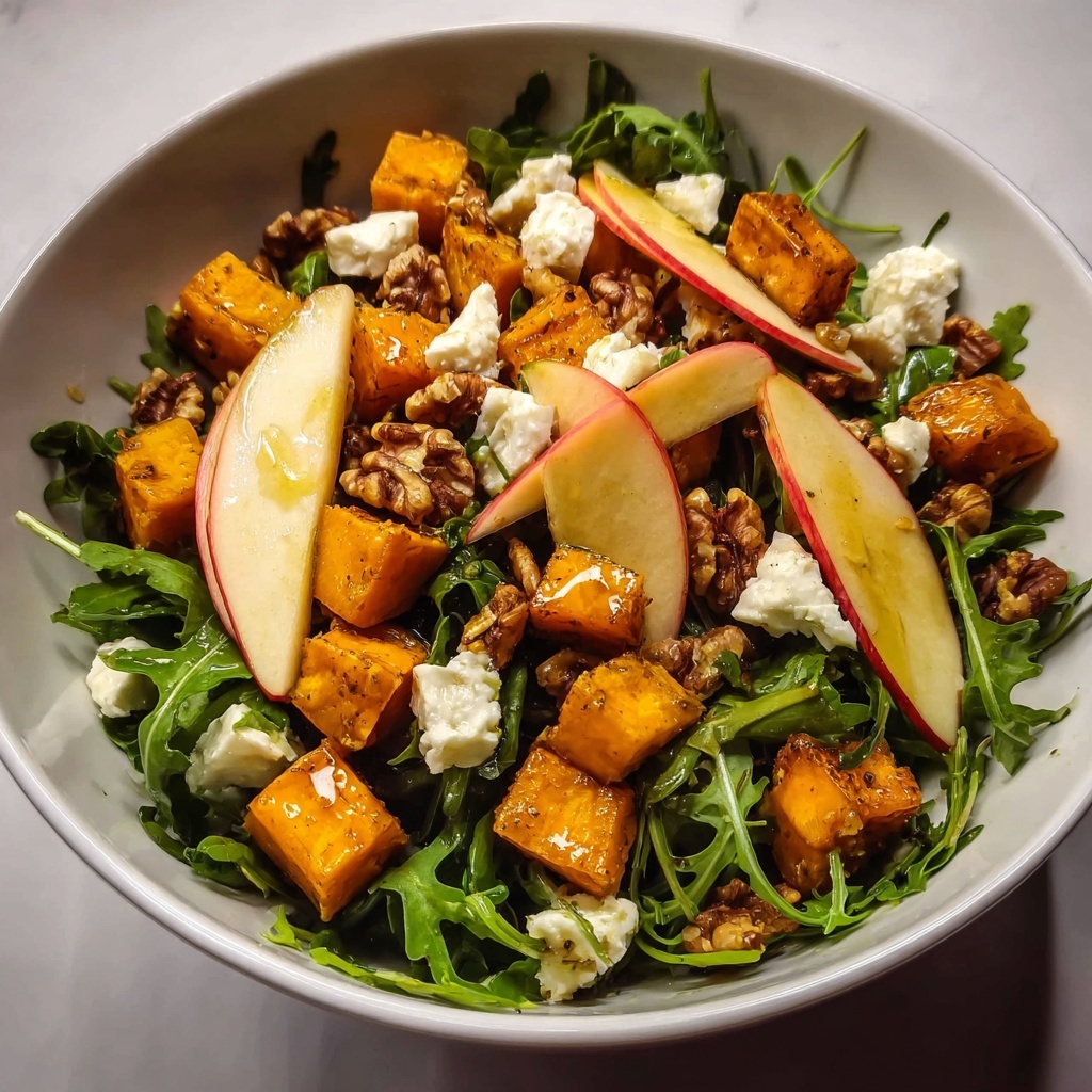 Roasted Butternut Squash and Apple Salad with Walnuts, Feta, and Honey Recipe - Recipe Image