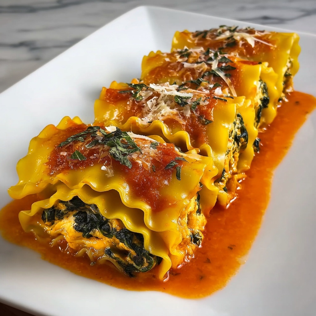 Pumpkin Spinach Lasagna Roll-Ups Recipe - Recipe Image