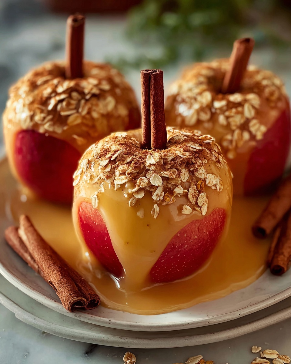 Cinnamon Oatmeal Stuffed Apples with Vanilla Custard Sauce Recipe - Recipe Image