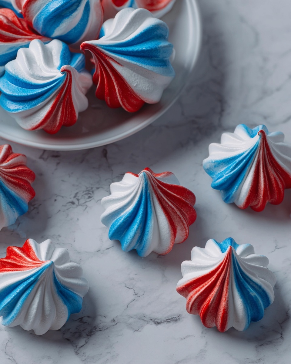 Patriotic Meringue Kisses Recipe - Recipe Image