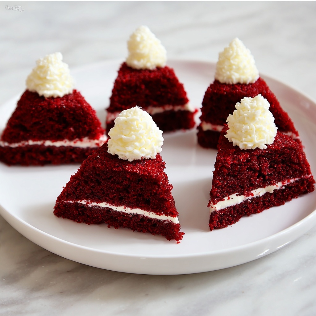 Red Velvet Santa Hat Brownies Recipe - Recipe Image