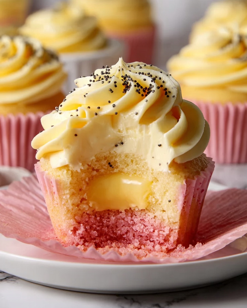 Lemon Poppy Seed Cupcakes with Lemon Curd Filling Recipe - Recipe Image