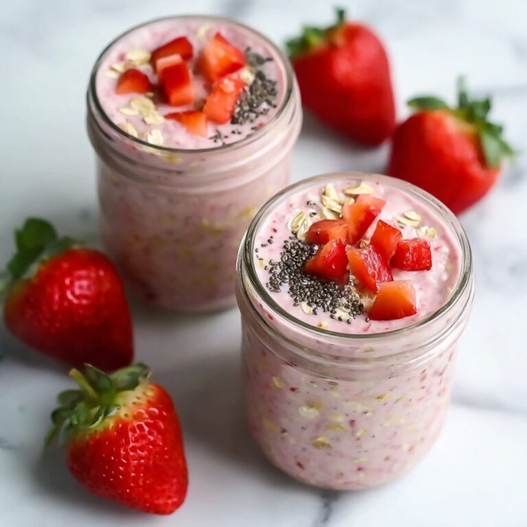 Strawberries and Cream Overnight Oats Recipe