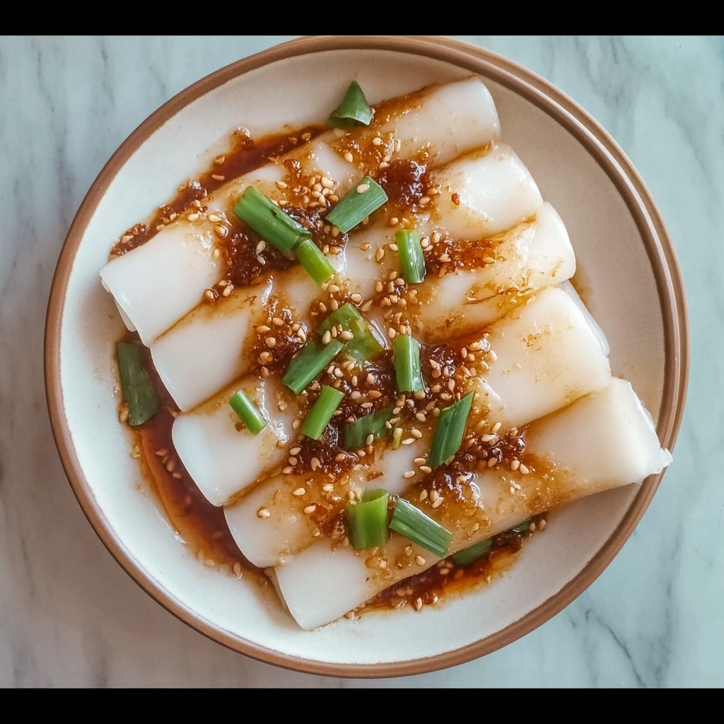 Easy Homemade Cheung Fun Rice Noodle Rolls Recipe - Recipe Image