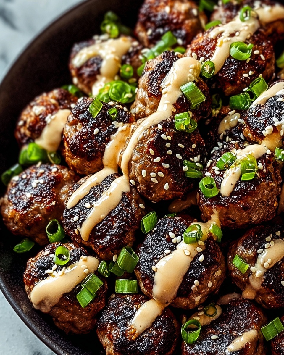 Korean BBQ Meatballs with Gochujang Glaze Recipe - Recipe Image