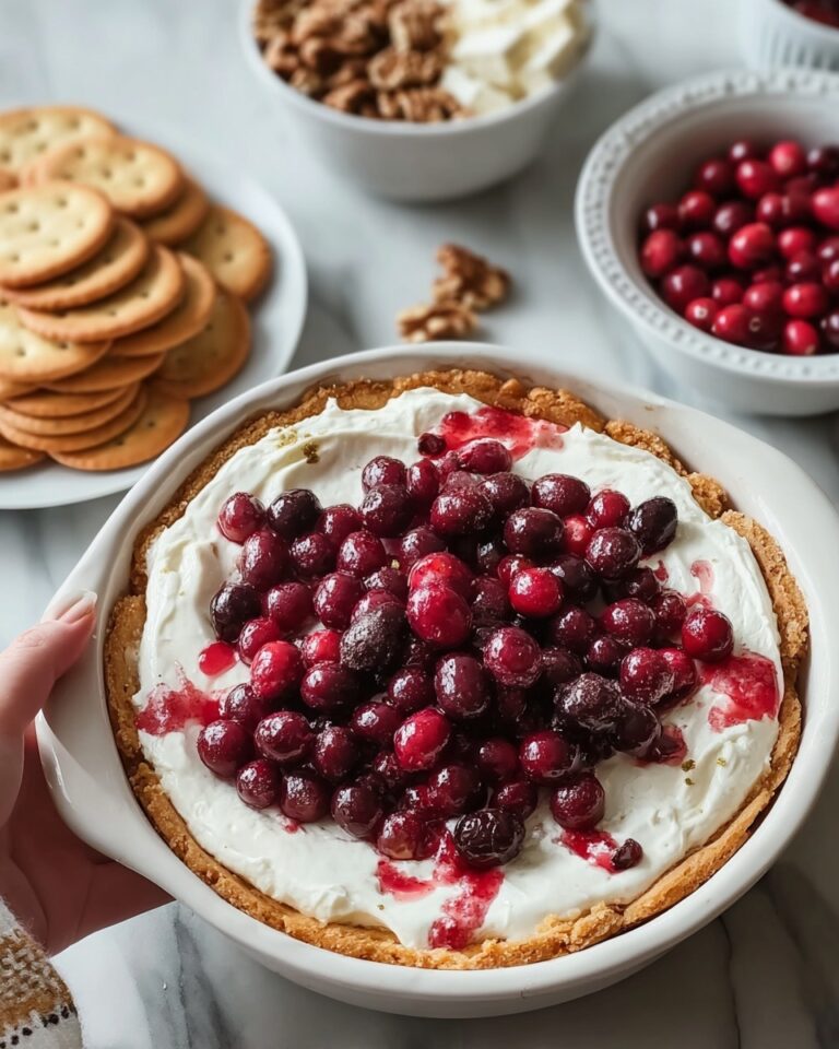 Baked Cranberry Cream Cheese Dip with a Golden Puff Pastry Crust Recipe